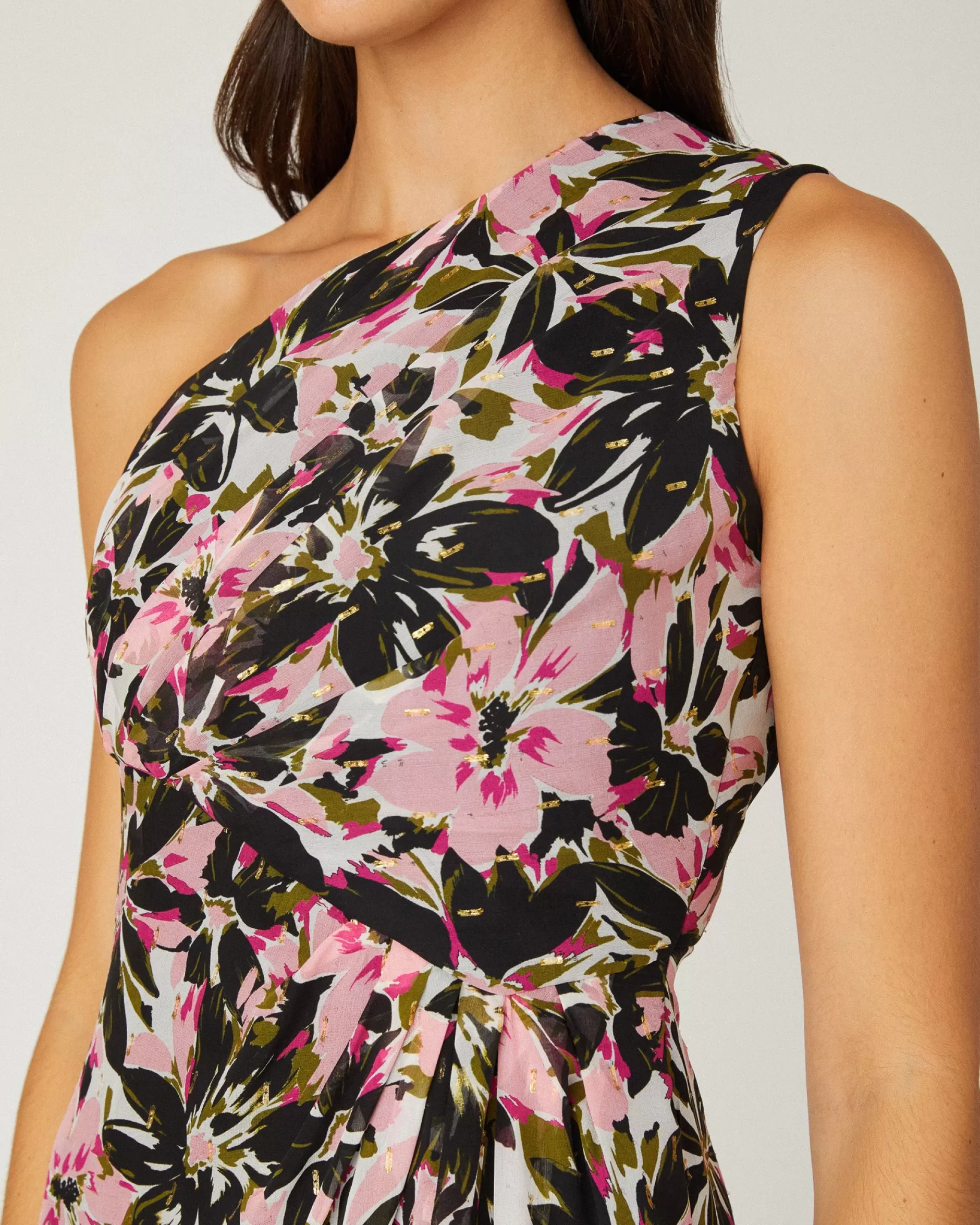 Clearance Shoshanna Midnight Phoebe Dress Jet/Pink Multi